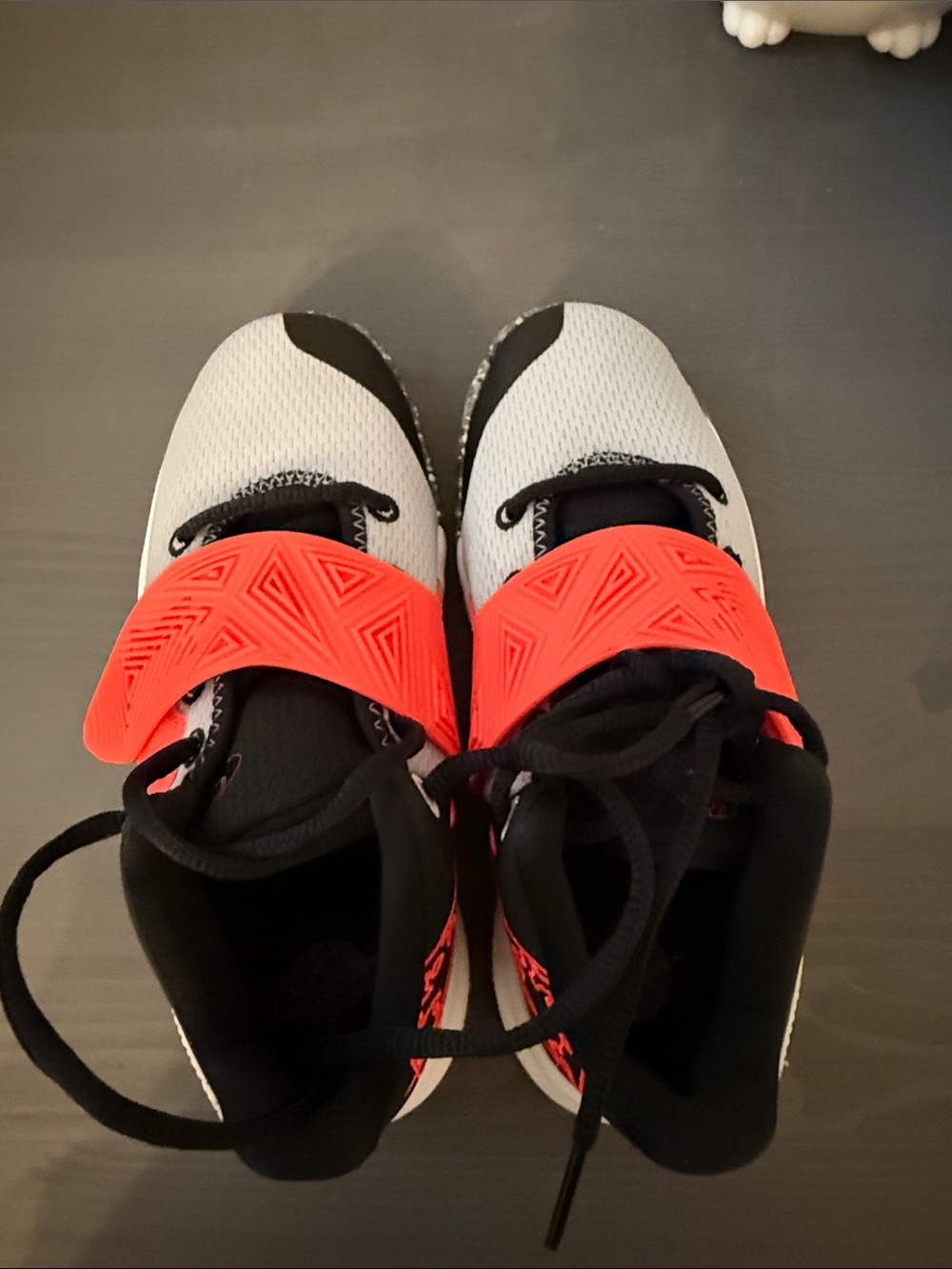 Nike Kids White and Bright Coral Strap Sneakers